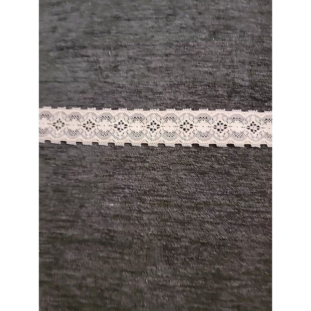 Vtg 1 1/4" Beige Flat Floral Lace Trim Edging 11 Yards Continuous Heirloom Sewin